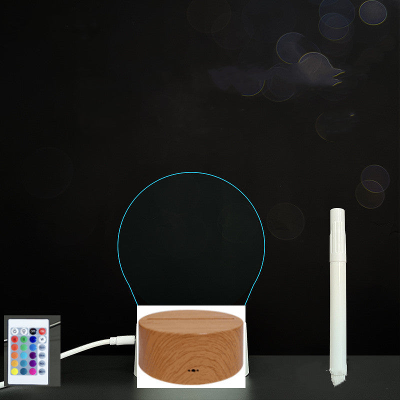 Tableau de message en acrylique 3D avec écriture à la main et lumière LED
