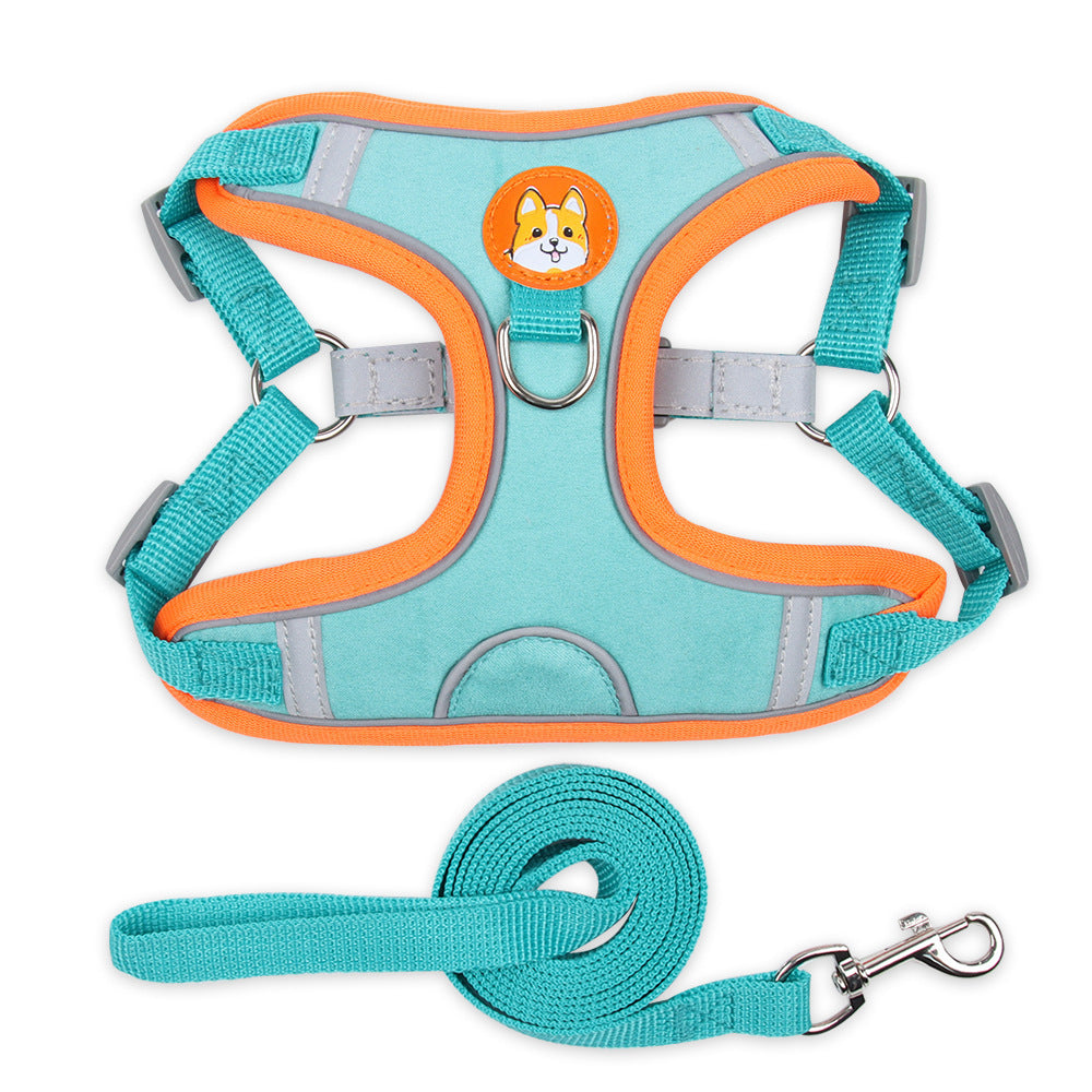 Harnais pour chien Harnais pour chat Laisses réfléchissantes pour chiens Sangle de poitrine en mesh doux
