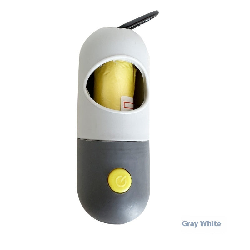 Distributeur de sacs à déchets pour animaux de compagnie à lumière LED pour chiens et chats, sacs à crottes pour chiens, support de sacs à déchets, accessoires de nettoyage pour animaux.