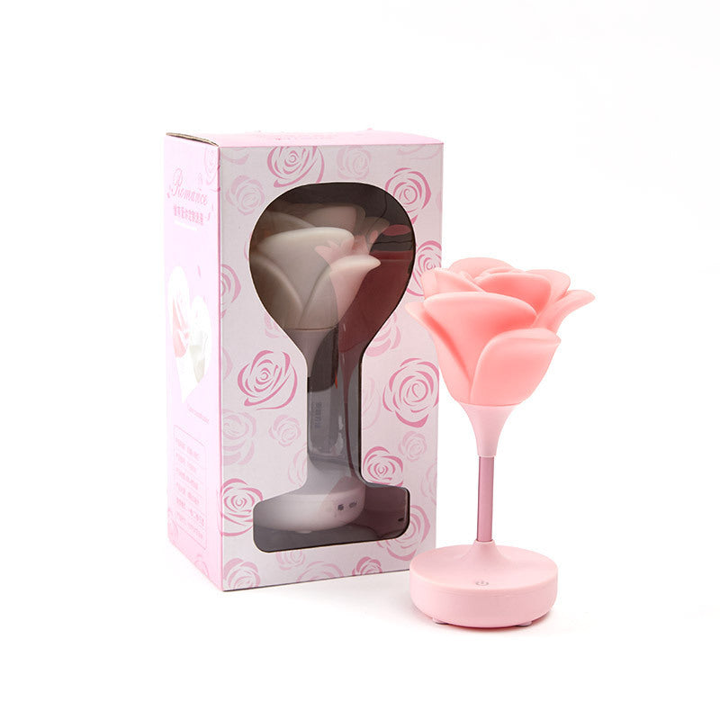 Veilleuse USB Touch Rose créative en silicone pour chambre à coucher