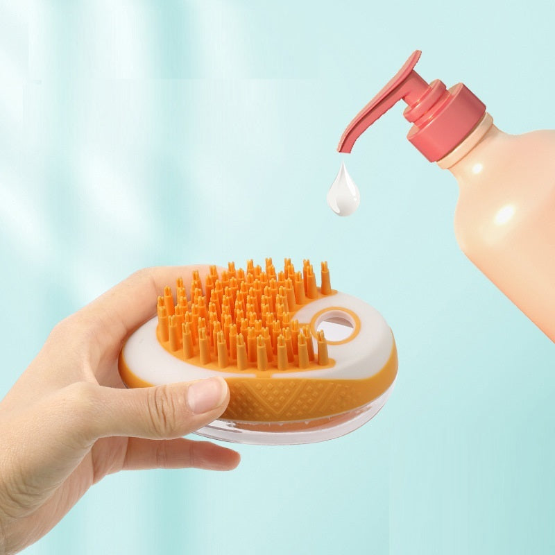 Outil de nettoyage pour chien, brosse de bain 2-en-1, peigne de massage SPA pour animaux, en silicone doux, pour le toilettage des animaux de compagnie.