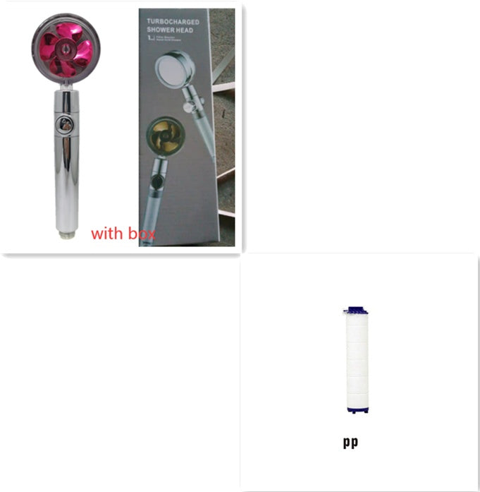Pommeau de douche à économie d'eau, rotation à 360 degrés avec petit ventilateur, buse de pulvérisation haute pression ABS, accessoires de salle de bain.