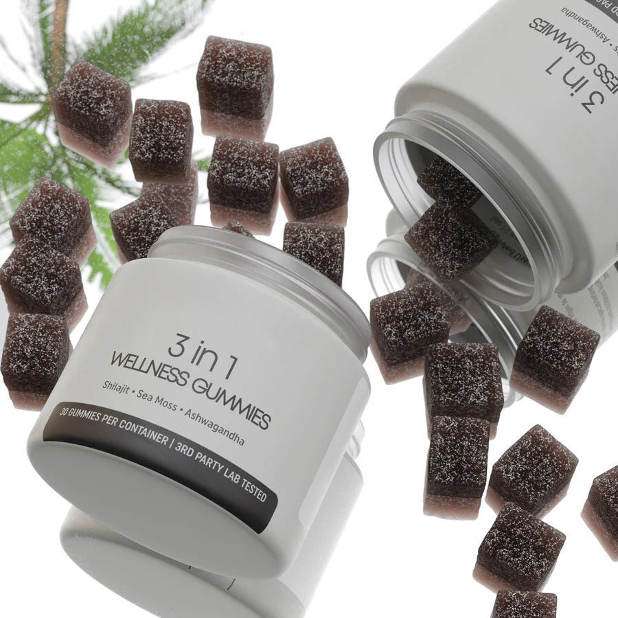 Gommes Shilajit 3 en 1 pour hommes