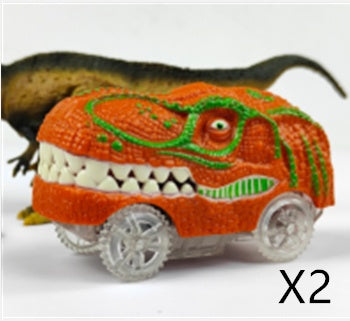 Jouet de course sur piste électrique assemblé pour enfants, simulation d'animaux, tyrannosaure, dinosaure, puzzle, cadeau pour garçon