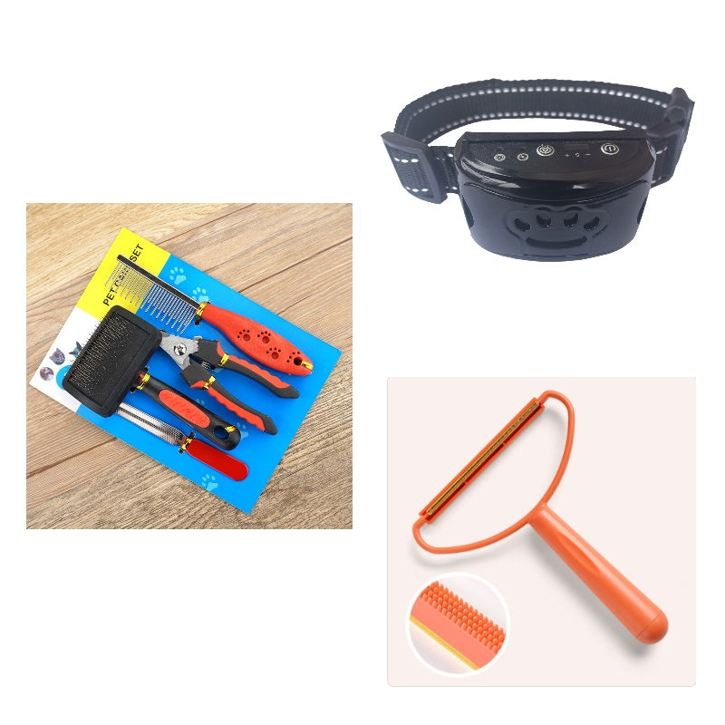 Collier de dressage pour chien étanche, électrique, télécommande pour animaux de compagnie, rechargeable, entraîneur de chiens, dispositif anti-aboiement avec choc, vibration et son.