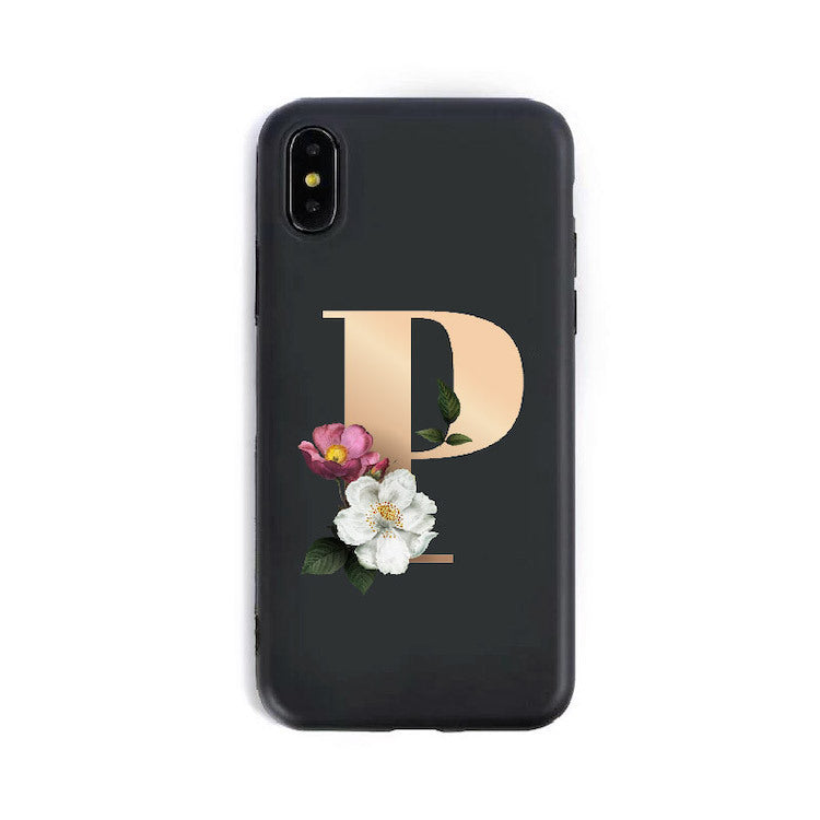 26 étuis de téléphone en silicone de l'alphabet anglais