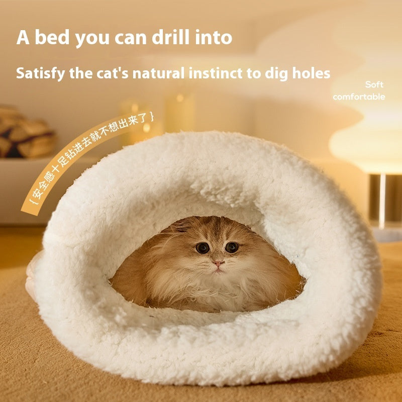 Sac de couchage chaud avec poche fermée pour chat