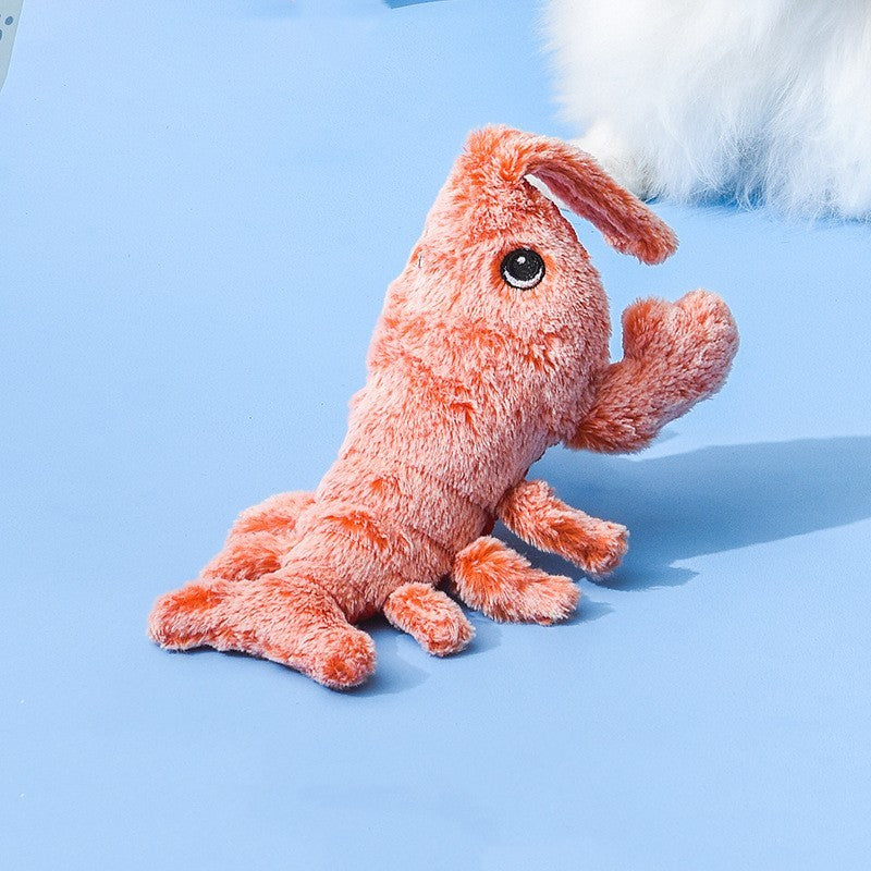 Jouets pour animaux de compagnie, crevette sautante électrique, chargement USB, simulation de homard, jouet en peluche amusant pour chats.