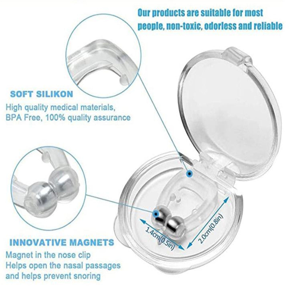 Clip nasal anti-ronflement magnétique en silicone, plateau de sommeil, aide au sommeil, dispositif de garde contre l'apnée nocturne.
