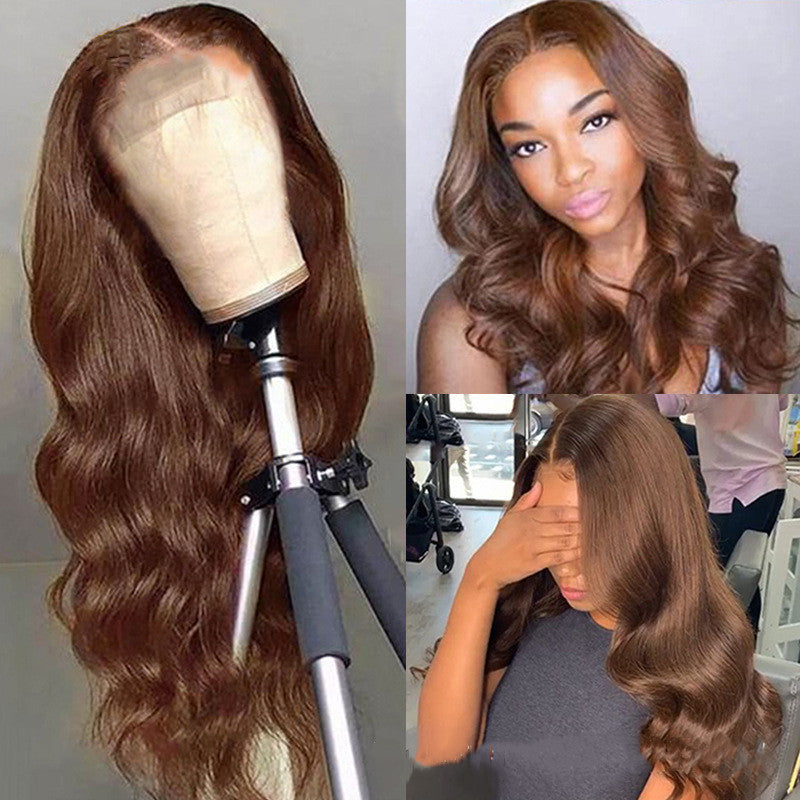 Perruques de cheveux humains de couleur marron Perruque de cheveux humains