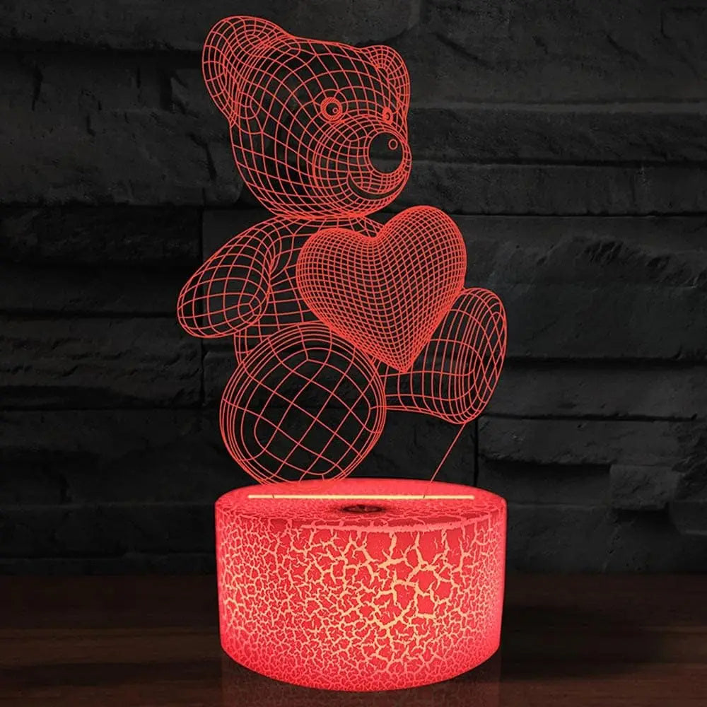 Lampe 3D en acrylique avec USB, lumières LED de nuit, enseigne néon, décorations de Noël pour la maison, la chambre, décorations d'anniversaire, cadeaux pour la Saint-Valentin.