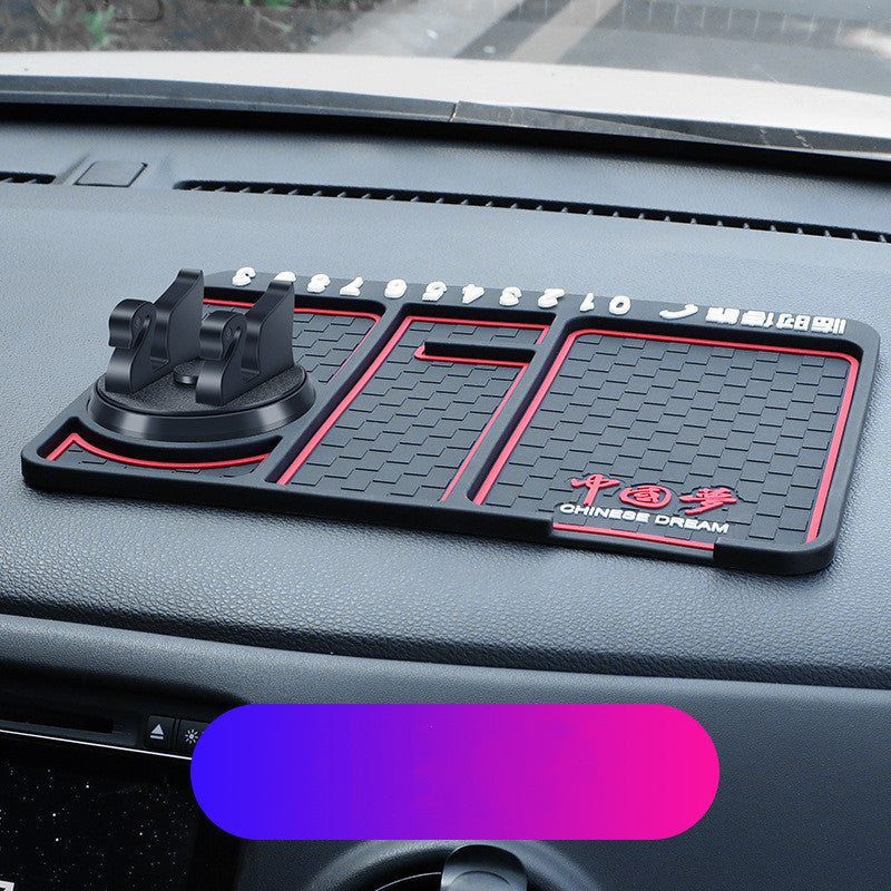 Tapis de téléphone pour voiture antidérapant pour carte de numéro de stationnement 4-en-1, support de téléphone auto, tapis adhésif antidérapant, support de téléphone de tableau de bord.