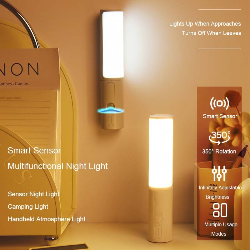 Nouvelle lampe de nuit LED à capteur de mouvement par induction corporelle intelligente pour la maison, le lit, la cuisine, le cabinet, la garde-robe et le mur.