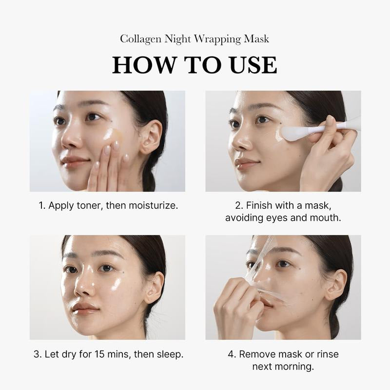 Masque déchirant au collagène KOEC avec pinceau devient transparent et hydratant.