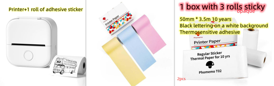 Imprimante thermique portable mini pour étiquettes, imprimante photo domestique, imprimante pour étudiants, imprimante de questions erronées, imprimante d'étiquettes mini compatible Bluetooth, étiquettes de prix.