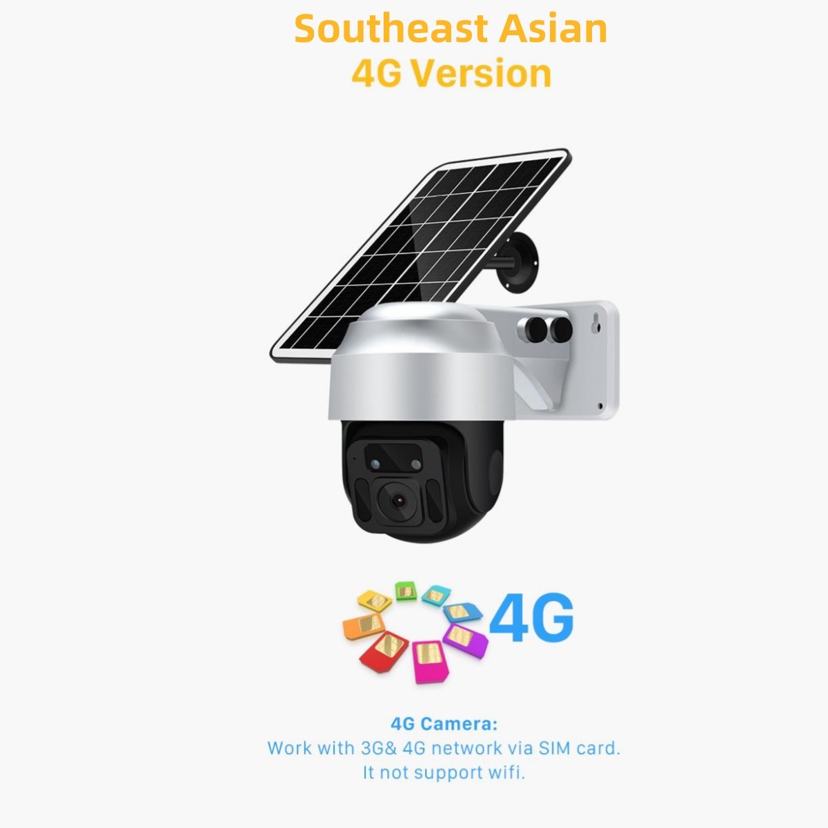 Caméra de surveillance sans fil WiFi alimentée par énergie solaire