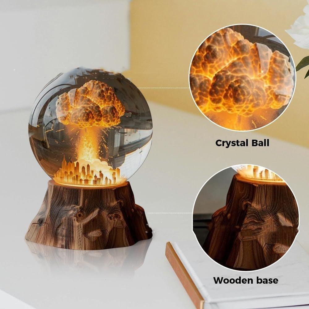 Lampe d'explosion de bombe atomique, lampe d'explosion nucléaire, veilleuse d'explosion de nuage de champignon 3D, lampe d'ambiance modèle de bombe atomique, veilleuse en résine LED, lampe de chevet, lampe de bureau, lampe de table