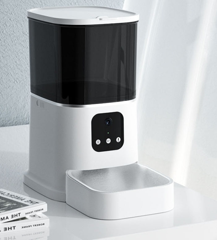 Distributeur automatique de nourriture pour animaux de compagnie grande capacité avec enregistreur vocal intelligent, contrôle par application, minuterie d'alimentation pour chats et chiens, avec bol pour animaux de compagnie WiFi.