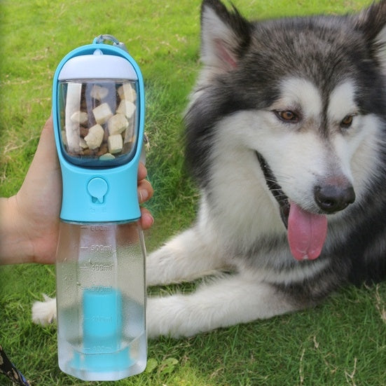 Bouteille d'eau pour chien et chat portable, distributeur de nourriture et d'eau, distributeur de déjections 3 en 1, bouteille d'eau pour chien étanche et multifonctionnelle, produits pour animaux de compagnie.
