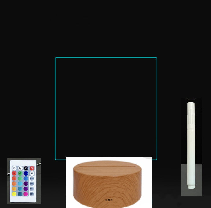 Tableau de message en acrylique 3D avec écriture à la main et lumière LED