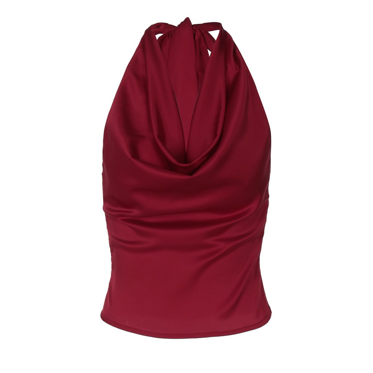 Débardeur dos nu pour femme, couleur unie, coupe slim, noué - KaoKao