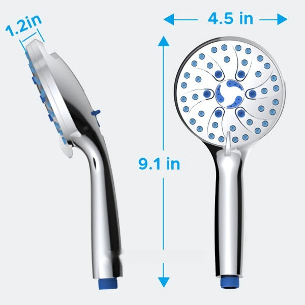 Pommeau de douche suralimentée portative avec pistolet pulvérisateur à 2 vitesses et 5 vitesses