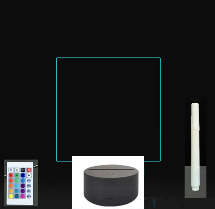 Tableau de message en acrylique 3D avec écriture à la main et lumière LED