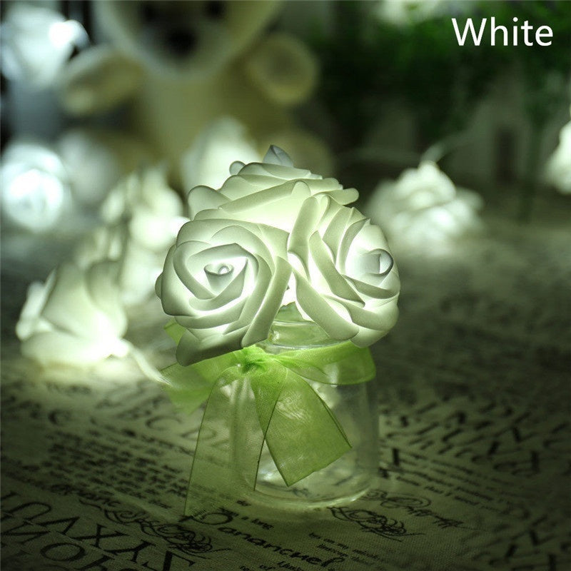Lampe à piles romantique à fleurs pour mariage, Saint-Valentin