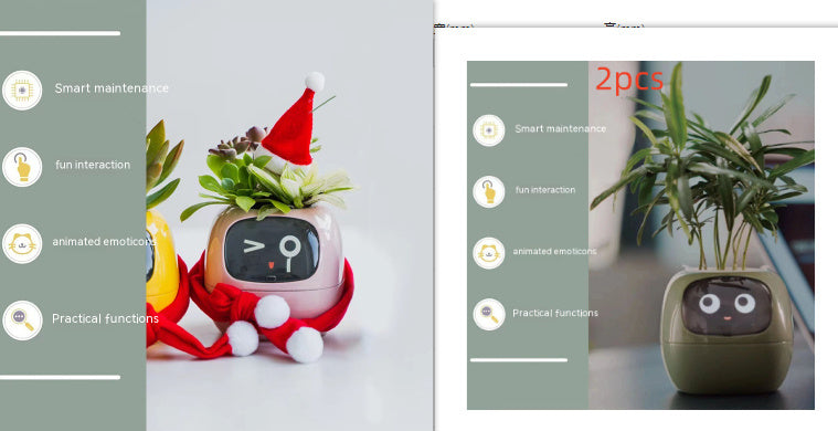 Planificateur Intelligent Amusement Inépuisable Plus de 49 Expressions Riches 7 Capteurs Intelligents et Puces AI Facilitent et Rendent Agréable la Culture des Plantes