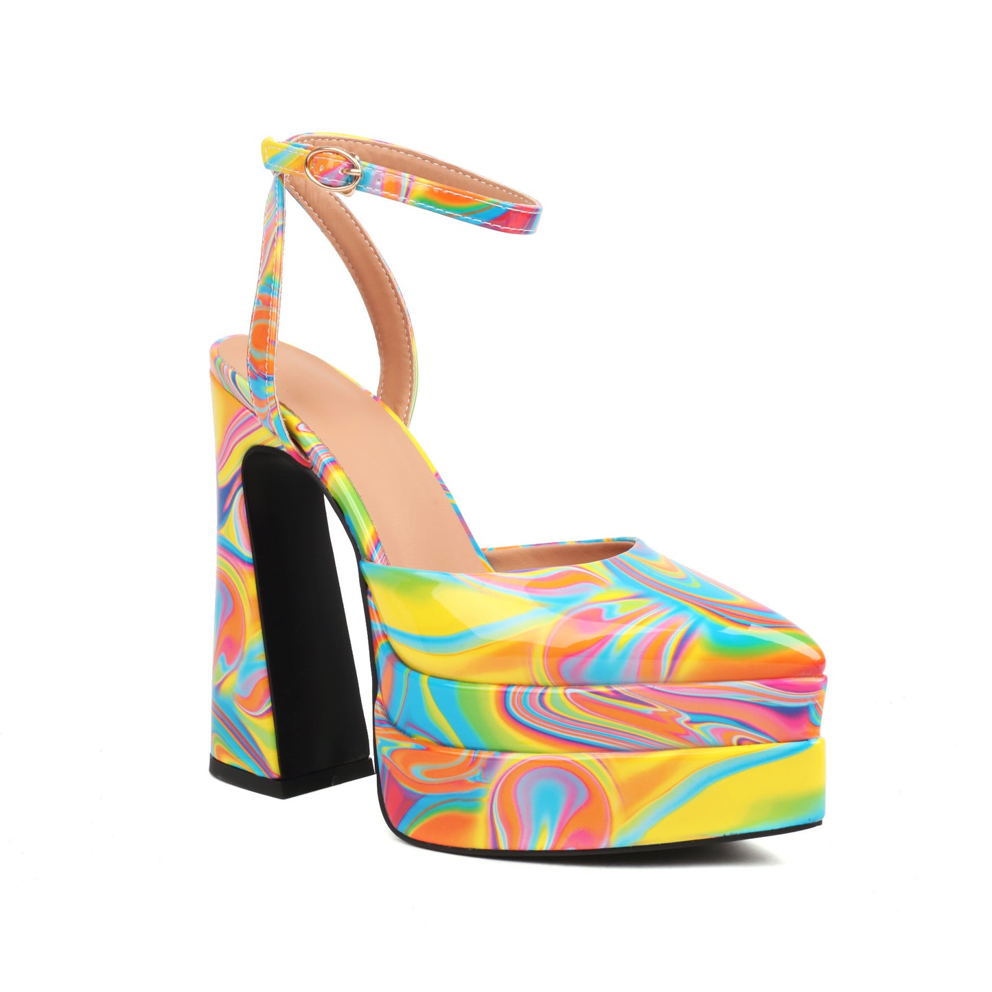 Talons hauts pour femmes commerce extérieur couleur léopard imperméable plateforme pointue
