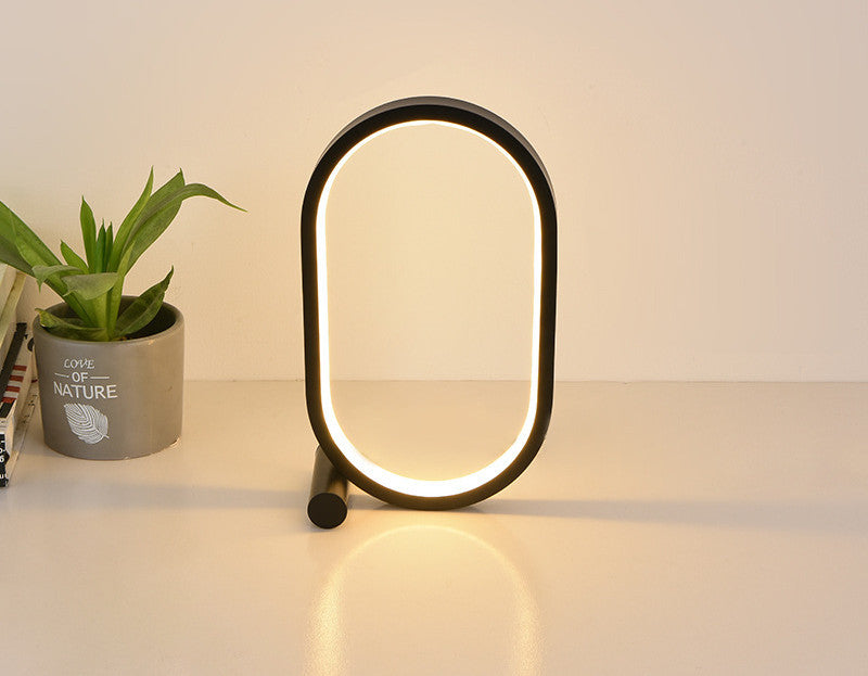 Lampe à brancher USB, lampe ovale en acrylique, contrôle tactile, dimmable, moderne, simple, créative, lampe de nuit, lampe de lecture de chevet, lampe de bureau à LED.