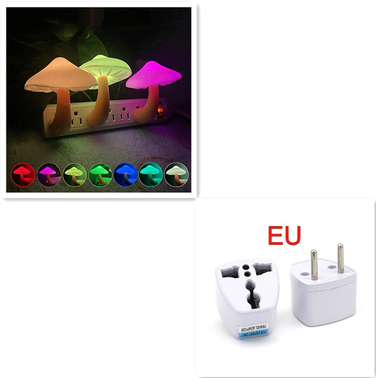 Lampe de nuit LED champignon avec prise murale, prise EU/US, lumière blanche chaude, capteur de contrôle de lumière, éclairage de chambre, décoration intérieure.