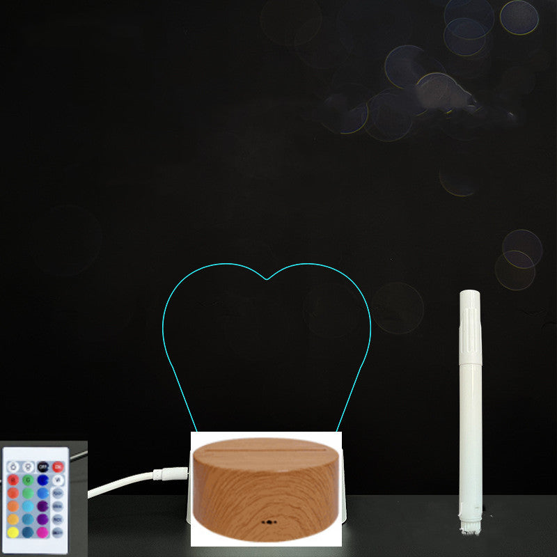 Tableau de message en acrylique 3D avec écriture à la main et lumière LED
