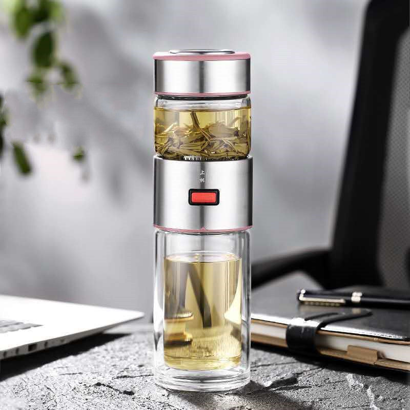Coffret cadeau portable en verre pour séparer le thé et l'eau de la voiture