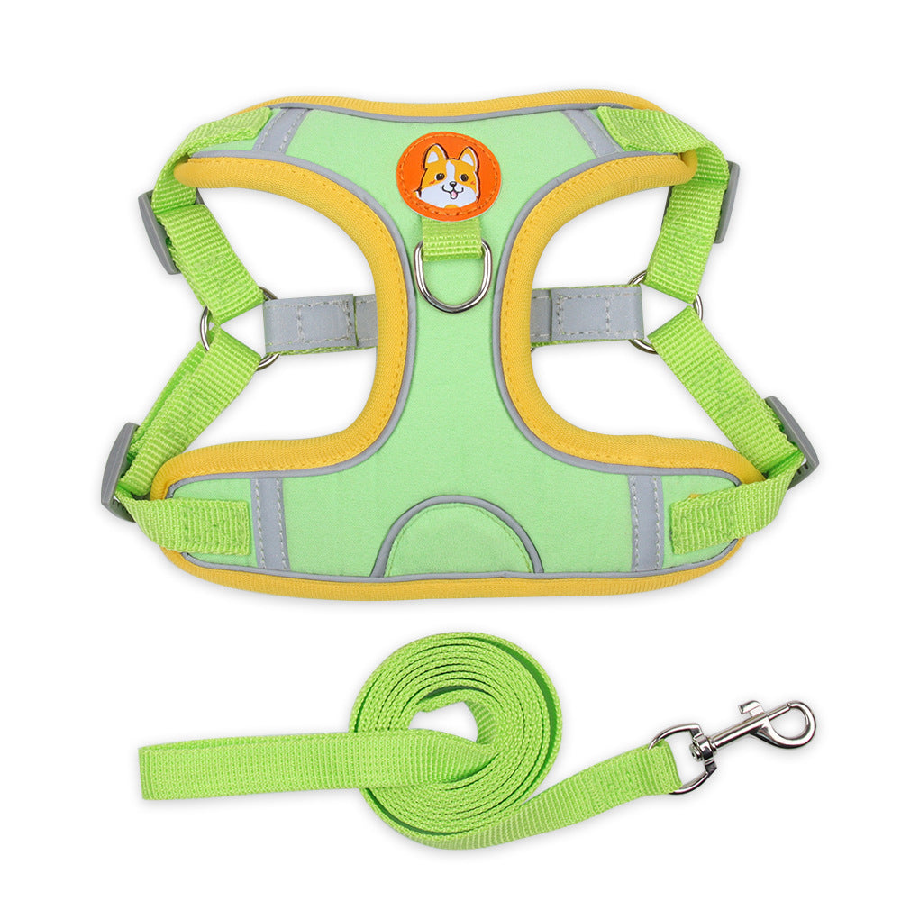 Harnais pour chien Harnais pour chat Laisses réfléchissantes pour chiens Sangle de poitrine en mesh doux