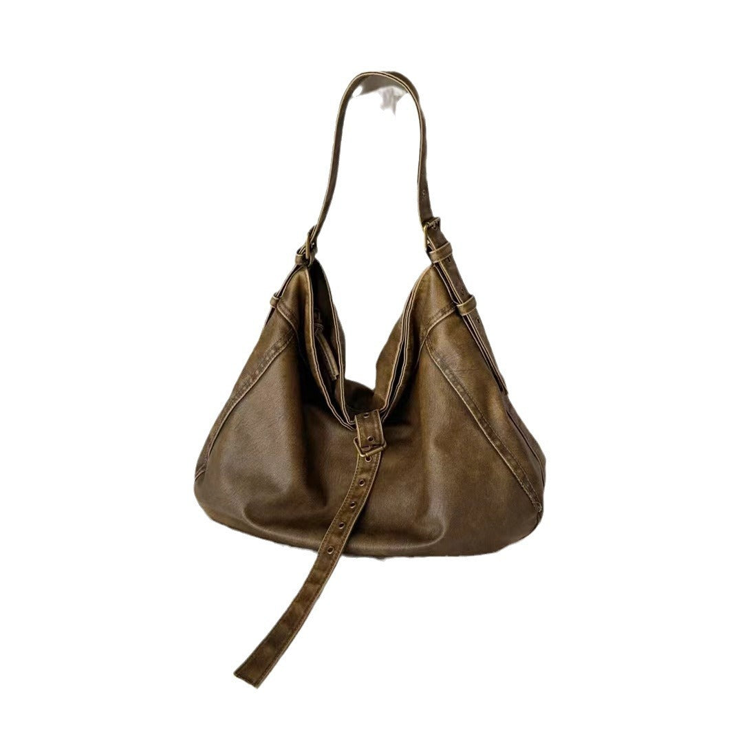 Sac à bandoulière croisé sous le bras avec boucle de ceinture de grande capacité.