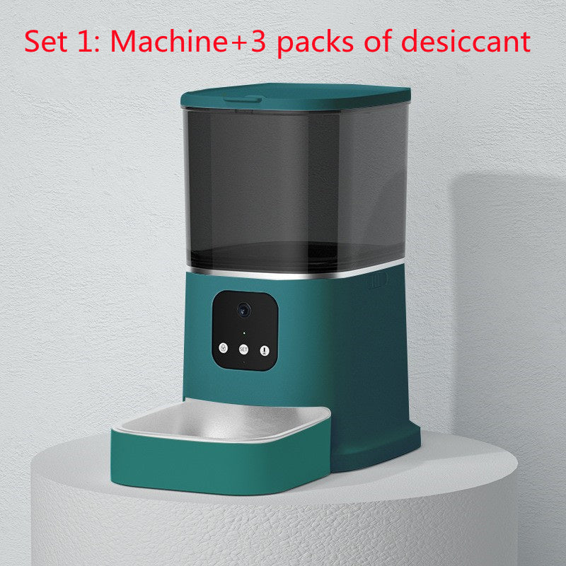 Distributeur automatique de nourriture pour animaux de compagnie grande capacité avec enregistreur vocal intelligent, contrôle par application, minuterie d'alimentation pour chats et chiens, avec bol pour animaux de compagnie WiFi.