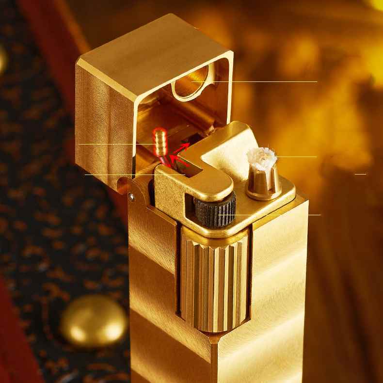 Briquet à kérosène vintage en cuivre pur, cadeau pour homme