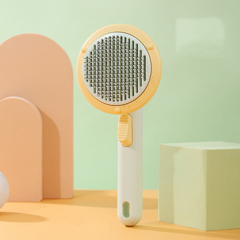 Nouvelle brosse pour chat à poils, vente chaude, peigne en acier inoxydable à main, auto-nettoyant, boucleur pour l'élimination des poils.