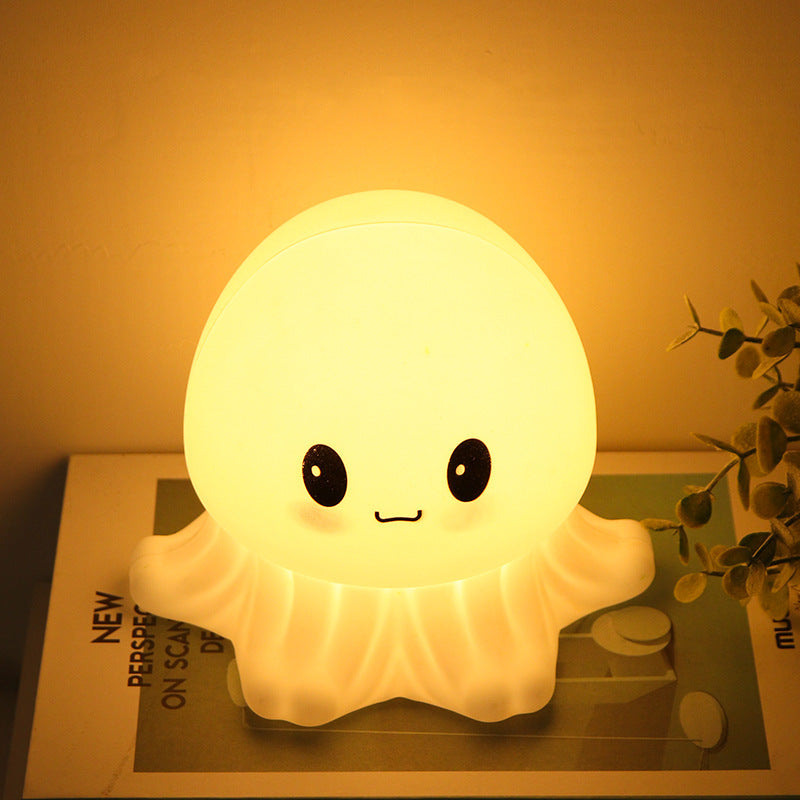 Lampe de méduse mignonne veilleuse créative en silicone en forme de pieuvre
