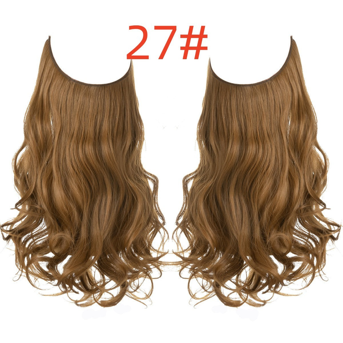Perruque femme poisson ligne type cheveux longs bouclés fibre chimique extension pièce mat haute température soie poisson fil de soie perruque pièce
