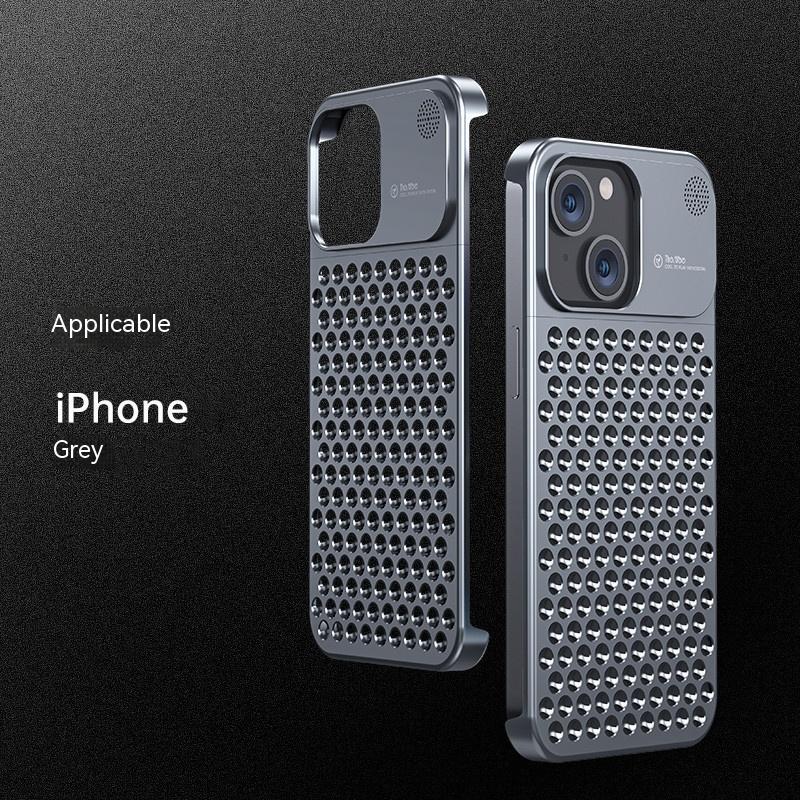 Coque de téléphone en alliage d'aluminium pour 14 13 Pro Max Plus, dissipation de chaleur creuse, anti-chute, coque de téléphone intégrale et résistante aux chocs.