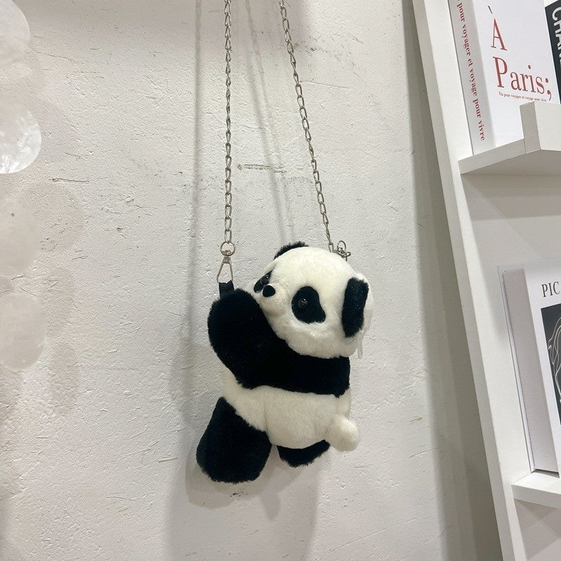 Poupée en peluche de panda roux mignonne, figurine, sac à dos, poupée raton laveur, sac d'école.