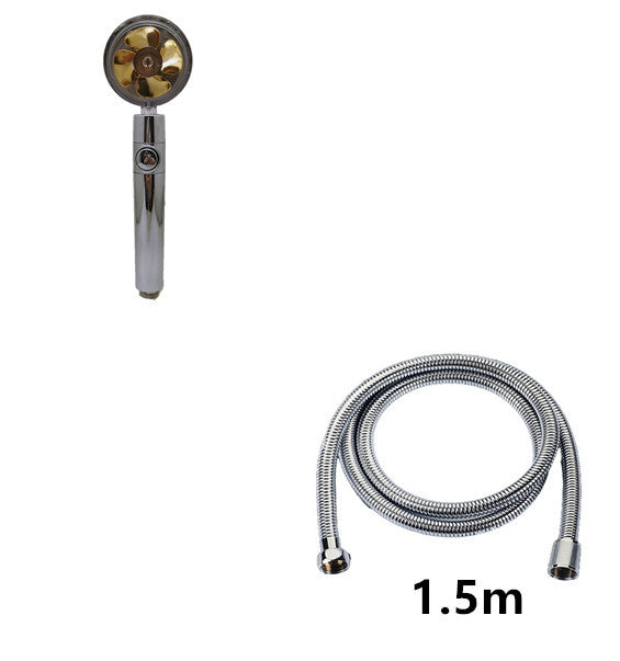 Pommeau de douche à hélice avec bouton d'arrêt et filtre en coton Buse de douche à main haute pression turbocompressée