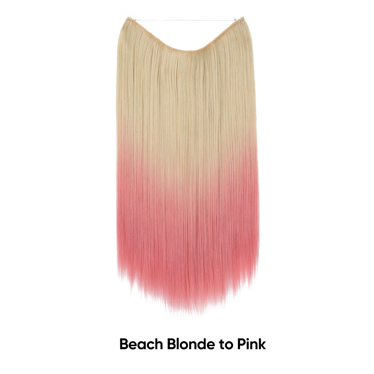 Extension de cheveux invisible lisse multicolore dégradée réglable en une seule pièce pour femme