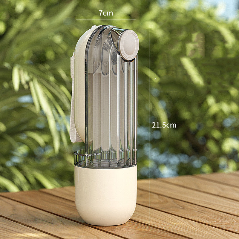 Gobelet d'eau pour animaux 2 en 1, design segmenté, vert, portable pour la promenade des chiens, fournitures d'alimentation pour chiens, accessoires pour animaux, distributeur d'eau pour chiens, produits pour animaux.