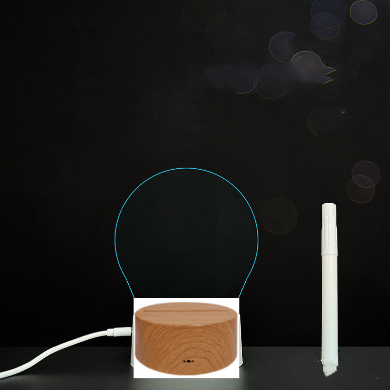 Tableau de message en acrylique 3D avec écriture à la main et lumière LED