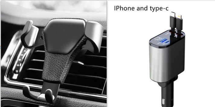 Chargeur de voiture en métal 100W Super Charge rapide Adaptateur USB et TYPE-C pour allume-cigare