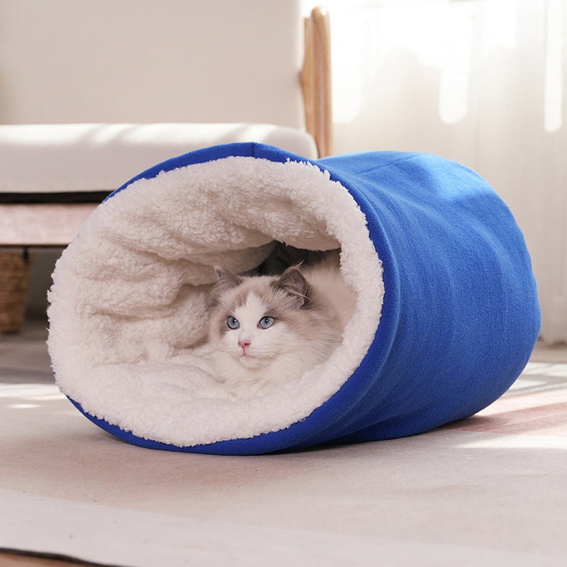 Niche pour chat hiver chaud semi-fermée fournitures pour animaux de compagnie