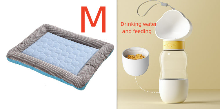 Tapis de refroidissement pour animaux de compagnie pour chiens, chats, chiots et chatons, matelas frais, couverture pour animaux de compagnie en matériau en soie glacée, doux pour le sommeil d'été, bleu, respirant.